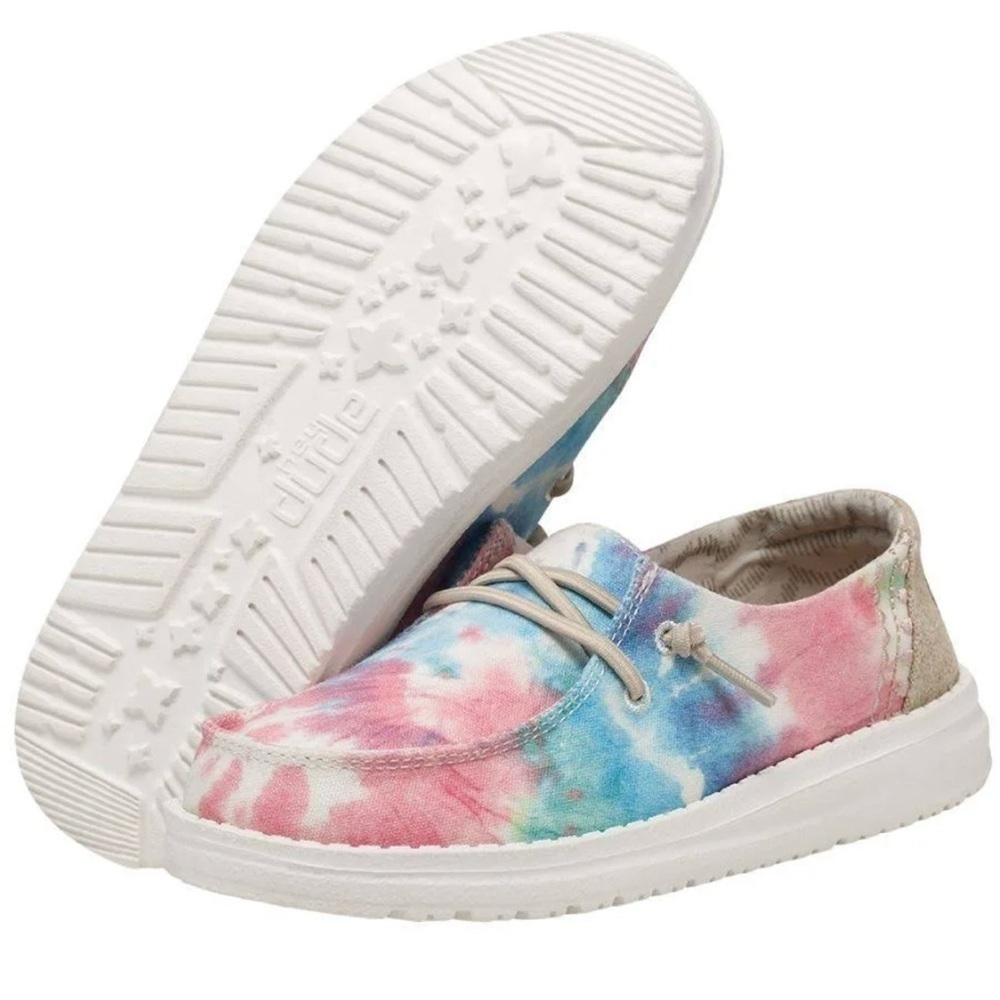 Hey Dude Kids Shoes Wendy Youth Tie Dye Shoes SZ K12 Pastel Casual NWT